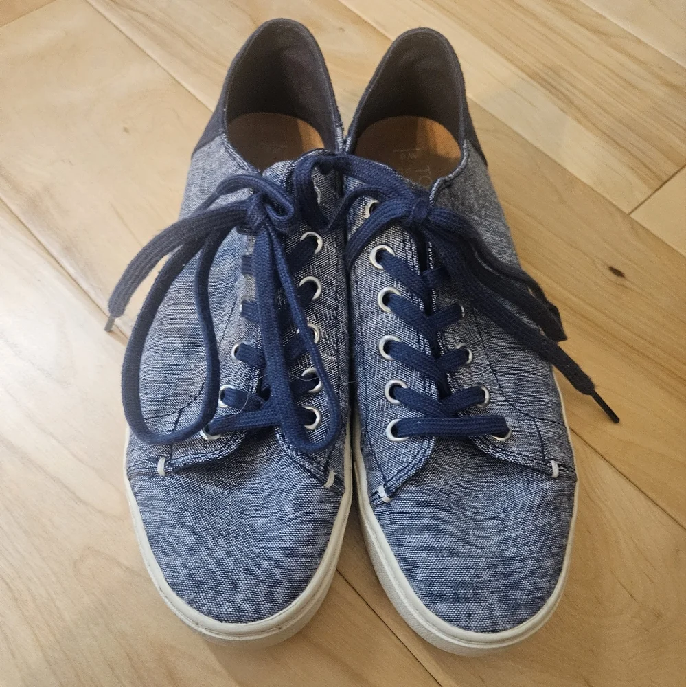 TOMS Sneakers LENOX Navy Canvas Sneakers Womens 8, EUC - Picture 2 of 7